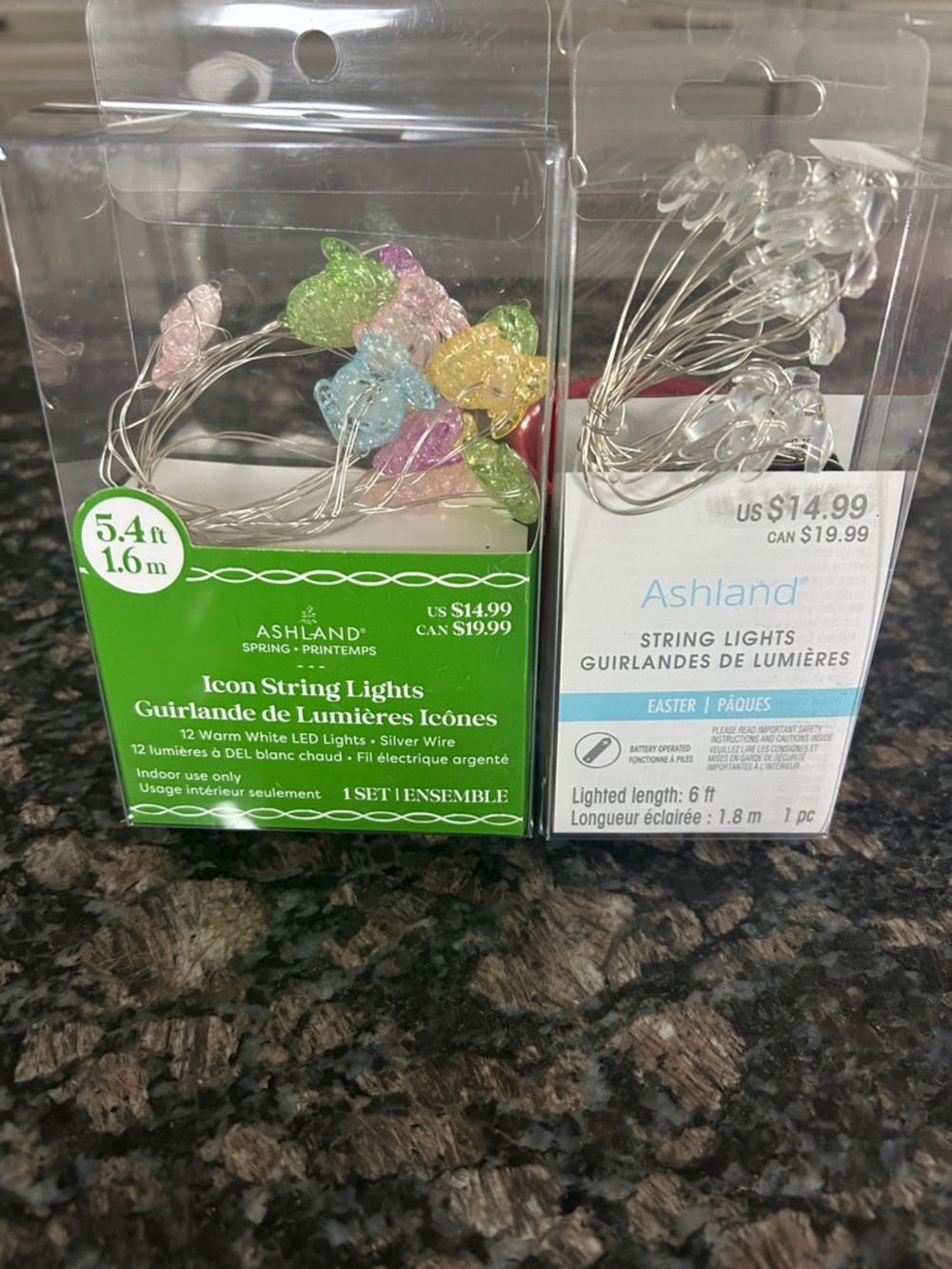 ASHLAND PASTEL AND CLEAR BUNNY STRING LIGHTS SET OF 2 NWT